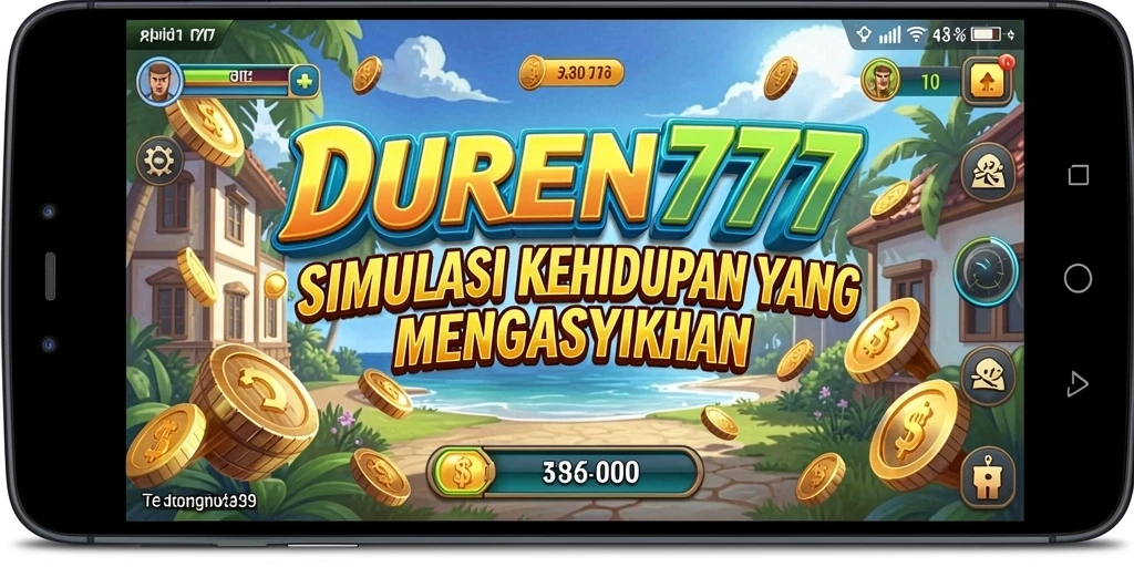 Tampilan gameplay DUREN777 dengan simulasi kehidupan yang seru.