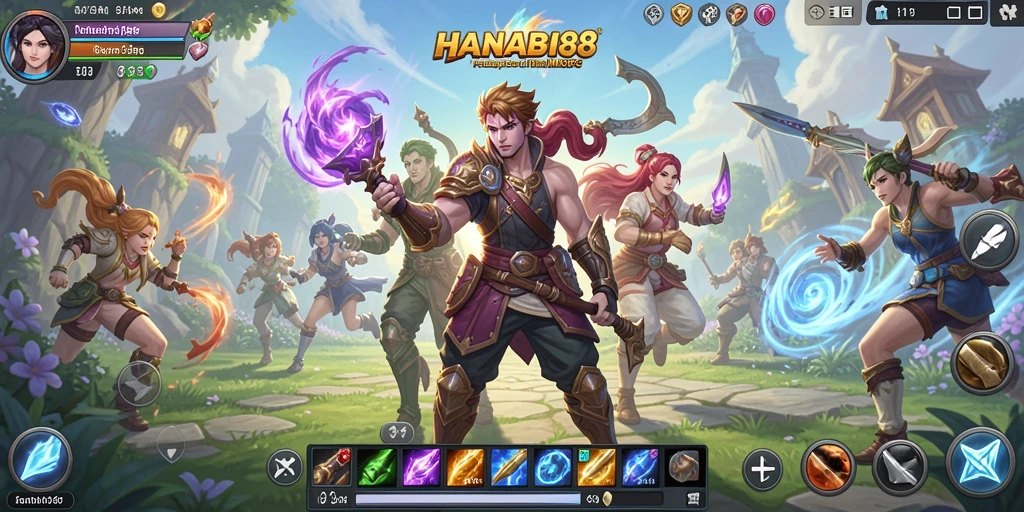 Tampilan gameplay menarik dari HANABI88 dalam dunia MMORPG.