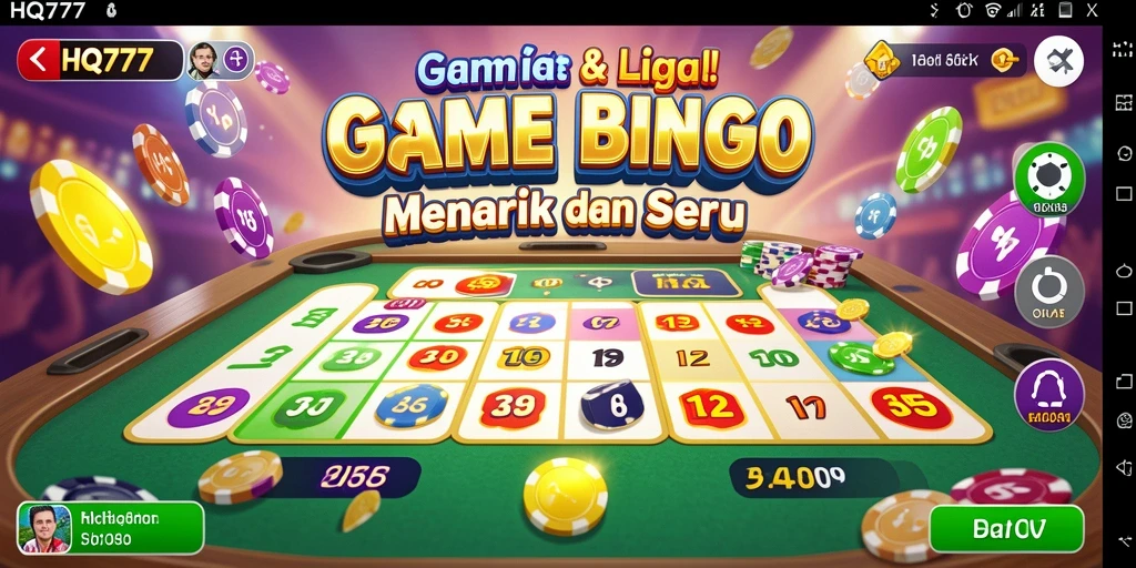 Tampilan gameplay Bingo yang seru dan menarik di HQ777.