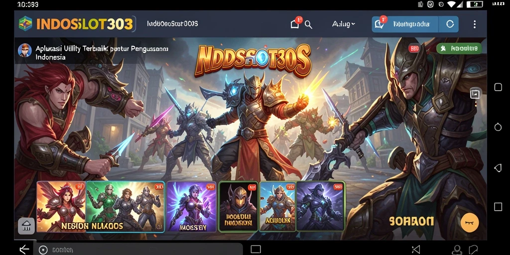 Tampilan utama aplikasi INDOSLOT303 dengan fitur Utility.