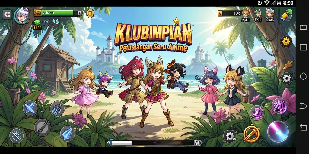 Tampilan menarik dari gameplay seru KLUBIMPIAN dalam dunia Anime.