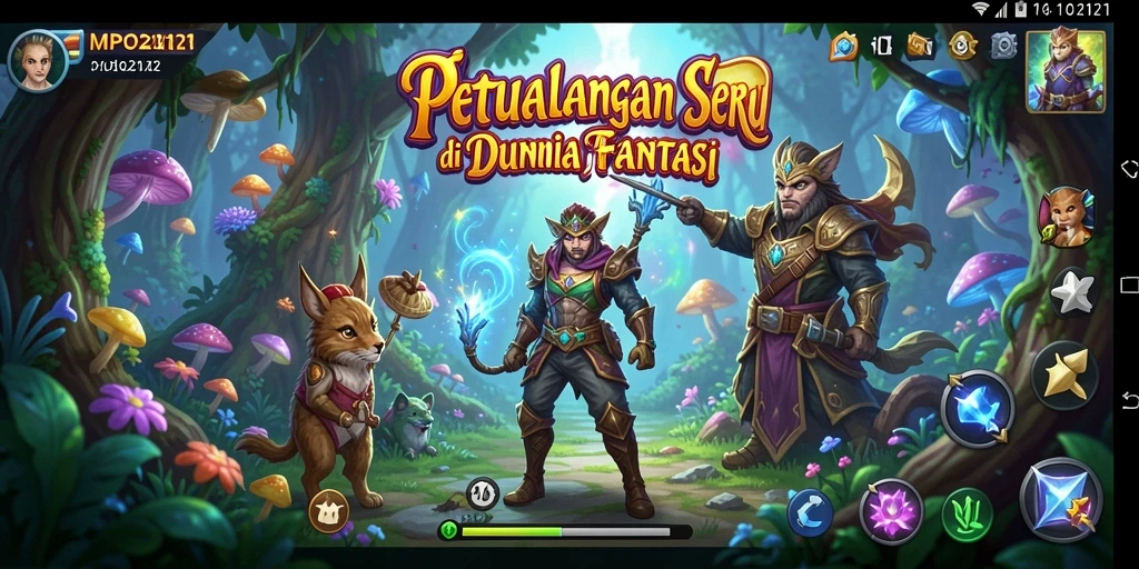 Tampilan layar utama MPO2121 dengan aksi petualangan yang seru.