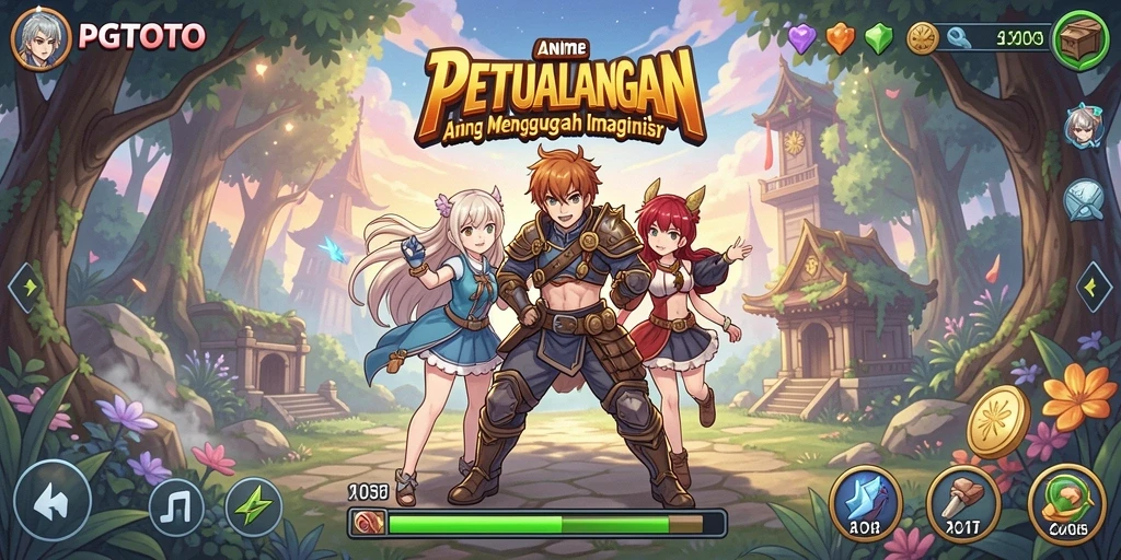 Gameplay PGTOTO yang menampilkan karakter Anime yang beraksi.