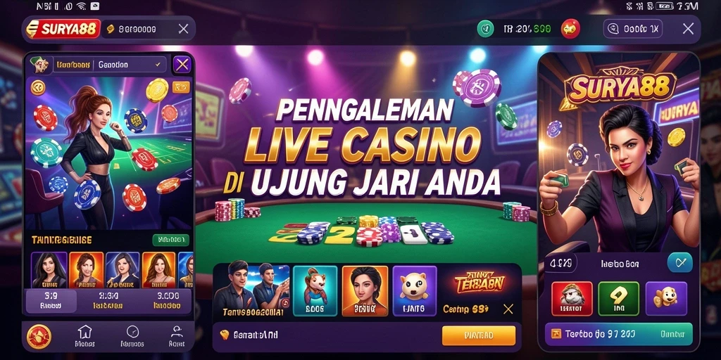 Tangkapan layar dari gameplay mendebarkan SURYA88 Live Casino.