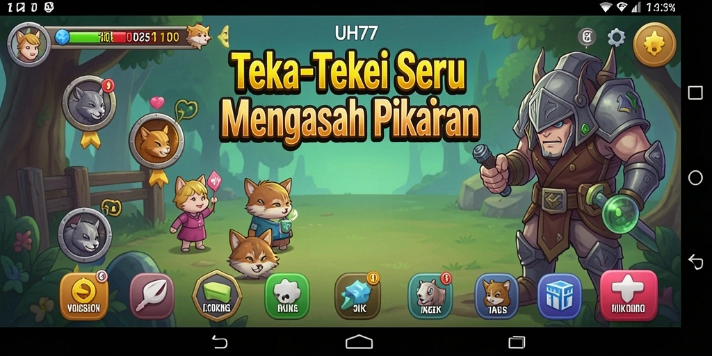Tampilan gameplay UH77 yang seru dengan teka-teki menantang.
