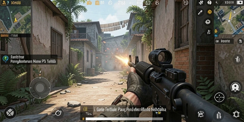 Screenshot gameplay X168 dengan aksi menembak yang mendebarkan.