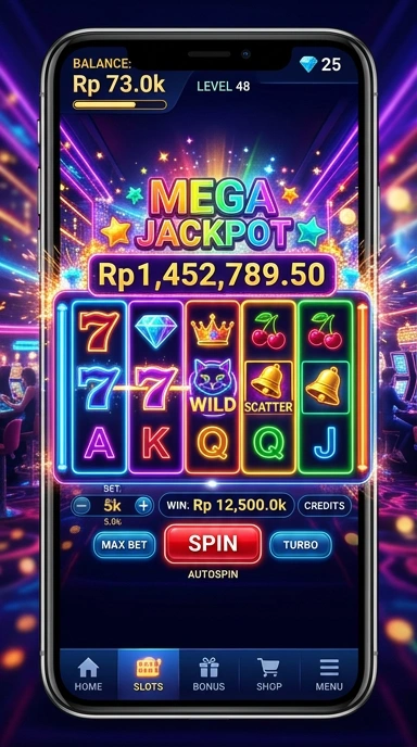 Screenshot aplikasi 73k menampilkan antarmuka pengguna yang intuitif.